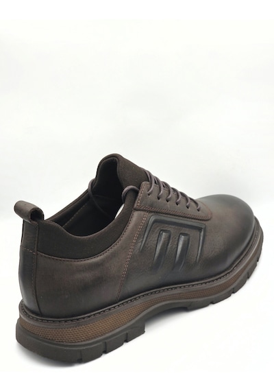 Libero L3815 Kahve Hakiki Deri Nubuk Slip-on Bağcıklı Termo Taban Erkek Günlük Casual Ayakkabı Kahverengi