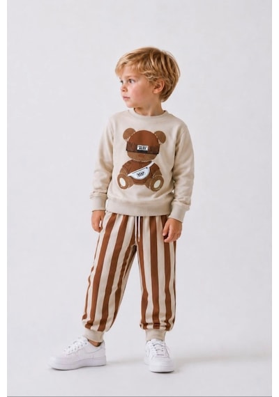 Wikiboom Bear Cocuk Takım Bej Bej