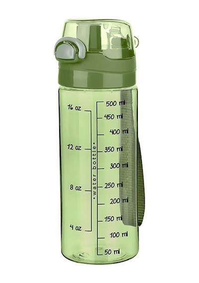 Şeffaf Desenli Spor Plastik Su Matarası Şişesi 500 Ml Mavi