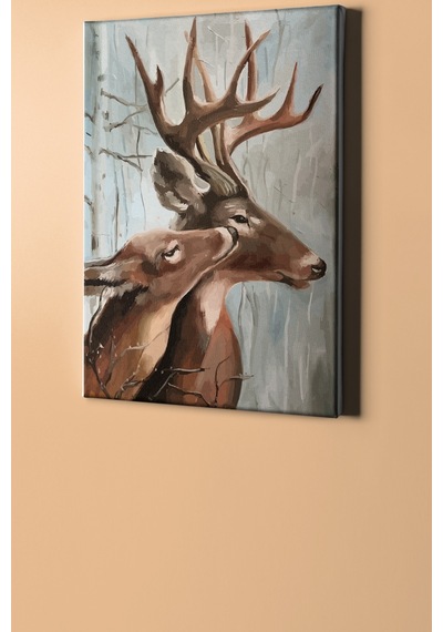 Webstyle Sayılarla Boyama Seti Kasnaklı Aşık Geyikler 50 X 65 Cm
