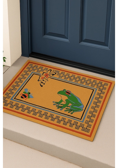 Valerine Life Velür Coco Dokulu Welcome Hoş Geldiniz Kapı Önü Dış Mekan Paspası 45x70cm 27ycm260101 Kahverengi
