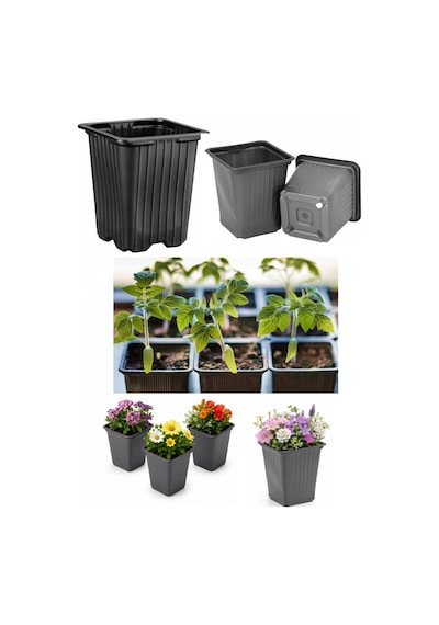 Fide Saksısı 50 Adet - Kare 9x9 Cm Thermoform Saksı
