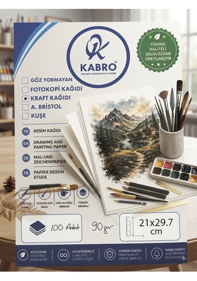 Premium Kraft Kağıt A4 90 Gr 100 Lü 21x29,7 Cm Yazıcı, Baskı Ve El İşi Kağıdı