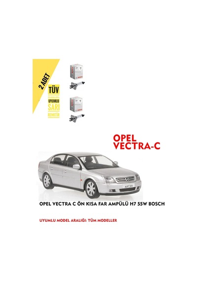 Opel Vectra C Ön Kısa Far Ampülü 2 Adet Sarı Renk