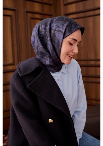 Silk Home Twill Ipek Eşarp 11485-65 Koyu lacivert