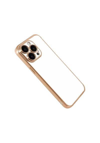 Newface - 884 - Apple iPhone Uyumlu 15 Pro Max Razer Lensli Silikon - Csmo-tex - - Gold