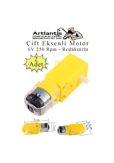 3r5 Store 1181802 Eksenli Motor Redüktörlü 6v 250 Rpm 2 Adet Sarı Dc Motor Arduino Robotik Motor... - 911497713