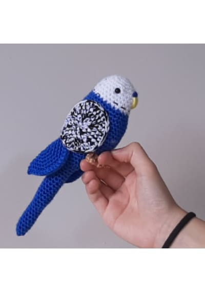 Amigurumi Kuş Oyuncak Muhabbet Kuşu Lacivert  KIrçıllı