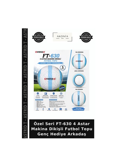 Özel Seri Ft-630 4 Astar Makina Dikişli Futbol Topu Genç Hediye Arkadaş Çok Renkli