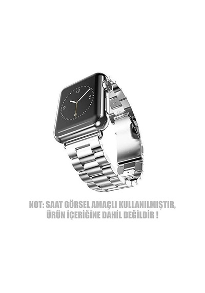 Apple Watch Ultra İçin Metal Stainless Steel Kordon Gümüş Watch Ultra İle Uyumlu Kordon - Gümüş