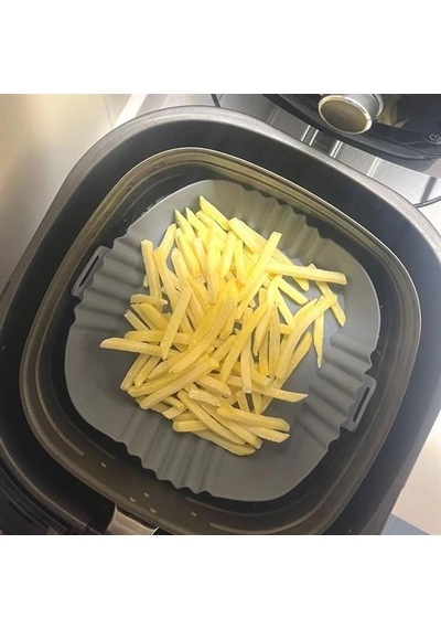 Buffer Renkli Isıya Dayanıklı Yıkanılabilir Silikon Fırın Airfryer Kare Model Pişirme Matı 20 Cm