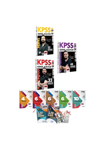 2026 Kpss Yargı Tarih Coğrafya Vatandaşlık 3lü 99 Deneme Seti Engin Eraydın + 7li Branş Deneme Seti