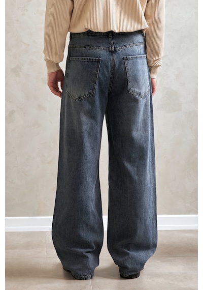 Erkek Ekstra Baggy Jean Pantolon Açık Mavi