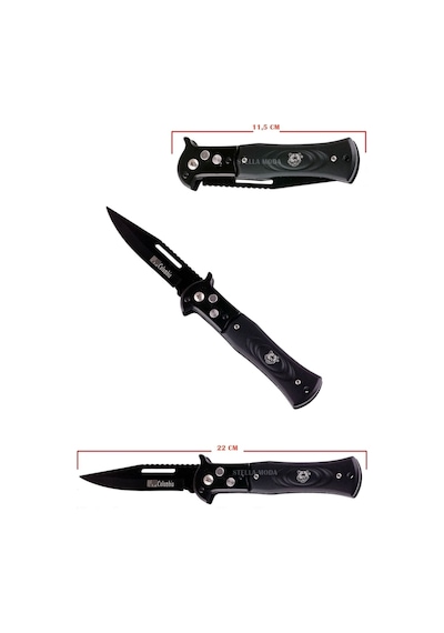 Janva Tiger Çakı 22 Cm Siyah Çelik Çakı Kamp Piknik Orman Ağaç Aşılama Çakısı Outdoor Siyah Siyah