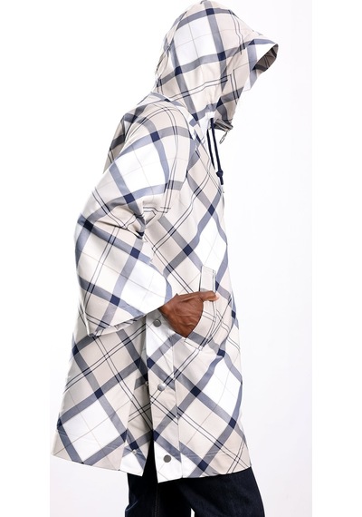 Lacivert Ekose Desenli Parka Ceket 2723