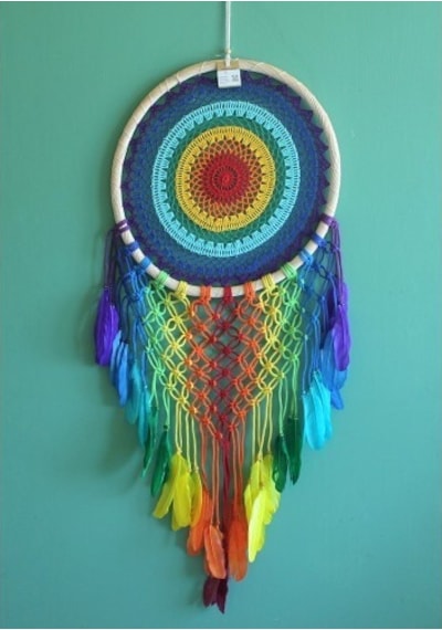 Rüya Kapanı Dream Catcher Model 17 Çok Renkli