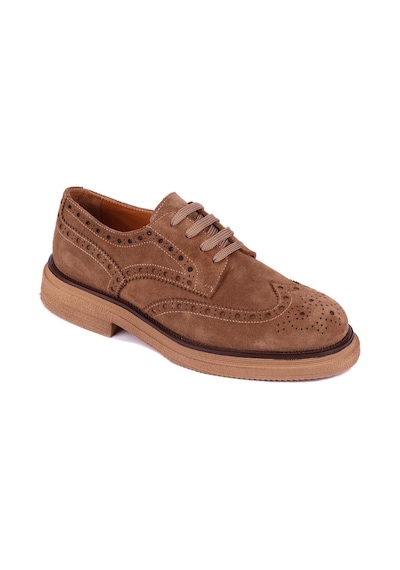 Shoetyle - Taba Hakiki Deri Bağcıklı Erkek Ayakkabı 666-3951-1237 Taba