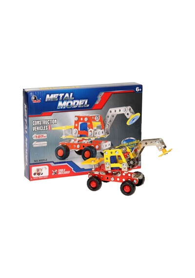 Metal Yapı İnşaat Seti 127 Parça Vinç İş Makinesi - Eğitici Vidalamalı Montaj Oyuncağı 6+ Yaş
