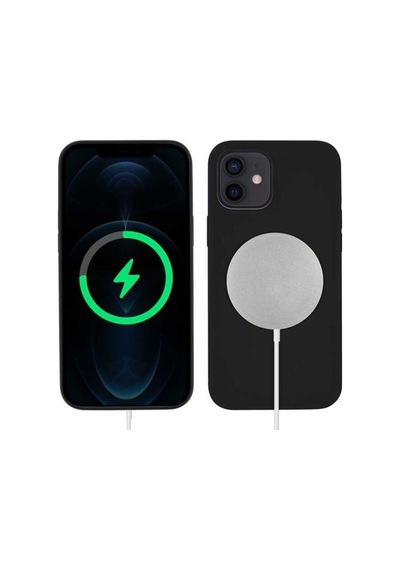 Apple Uyumlu iPhone 12 Mini Kılıf Zore Silksafe Wireless Kapak Siyah