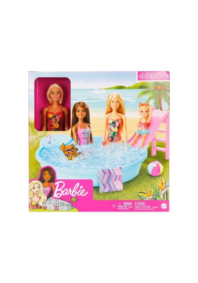 Barbie Ve Eğlenceli Havuzu Oyun Seti - Barbie Bebekli Ve Kaydıraklı Yaz Eğlencesi