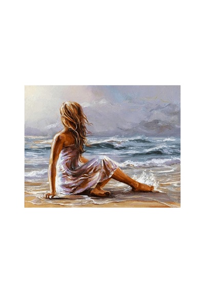 Kıyıdaki Kadın Çerçeveli 60x75 Sayılarla Boyama Hobi Seti