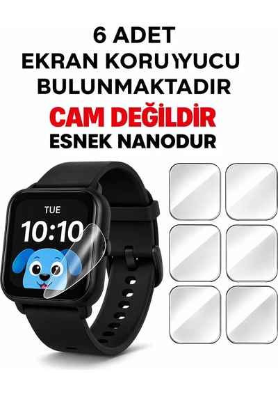 Tcl Movetime Mt40x-mt40 Akıllı Çocuk Saati Ekran Koruyucusu 6 Adet Nano Esnek Koruma