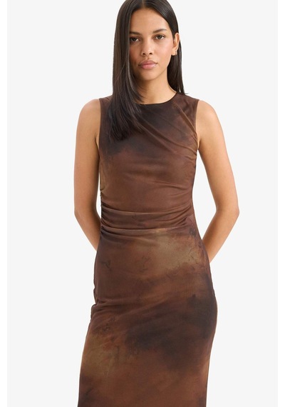 Defacto Bodycon Vücudu Saran Bisiklet Yaka Desenli Tül Kolsuz Midi Elbise E7402ax25aubn225 Kahve Defacto Bodycon Vücudu Saran Bisiklet Yaka Desenli Tül Kolsuz Midi Elbise E7402ax25aubn225 Kahve