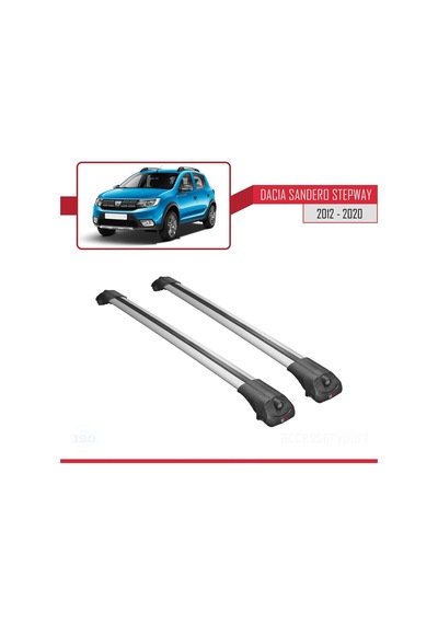 Dacia Sandero Stepway 2012-2020 Arası İle Uyumlu Ace-1 Ara Atkı Tavan Barı Gri