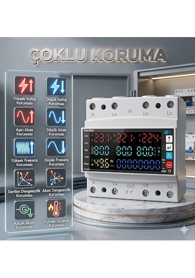 Onoff Tuya Wifi Akıllı Yüksek Voltaj Düşük Voltaj Kaçak Akım Güc Tüketimi Zamanlama Uzaktan Kontrol Anahtar Röle 63 Amper 0