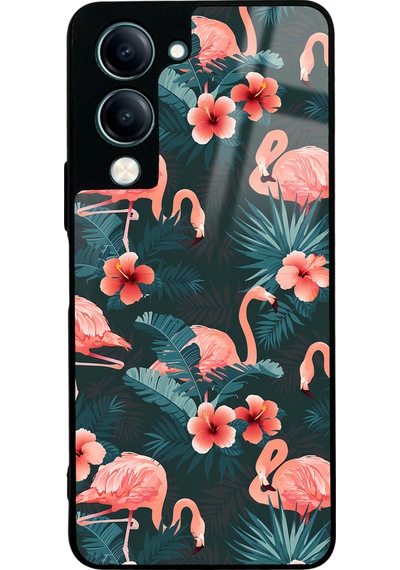 Vivo Y04 Flamingo Leaf Tasarımlı Glossy Telefon Kılıfı Çok Renkli