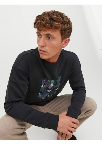 Jack & Jones Jack&jones Sıfır Yaka Siyah Erkek Sweatshirt 12242366 001