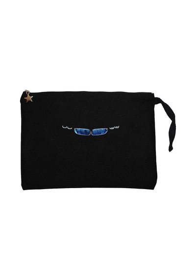 BMW i8 Blue Siyah Clutch Astarlı Cüzdan / El Çantası Siyah
