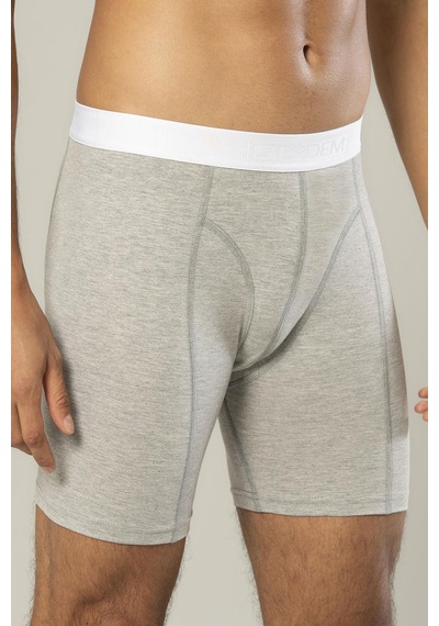 Erdem Gri Melanj Pamuk Elastan Uzun Boxer 1416 Gri Melanj