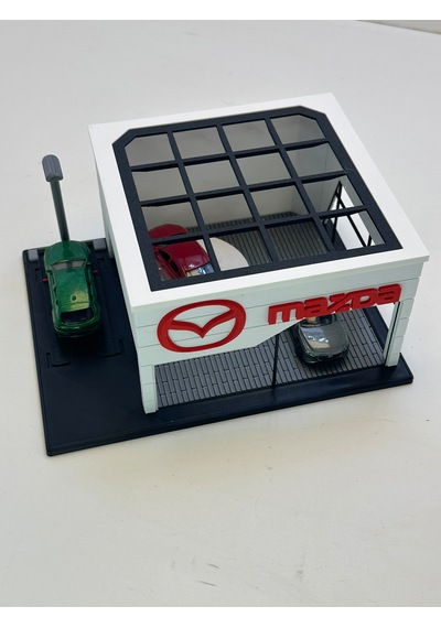 3d Baskı 1/64 Ölçekli Mazda Showroom Tasarımlı Diorama Araç Sergileme Garajı