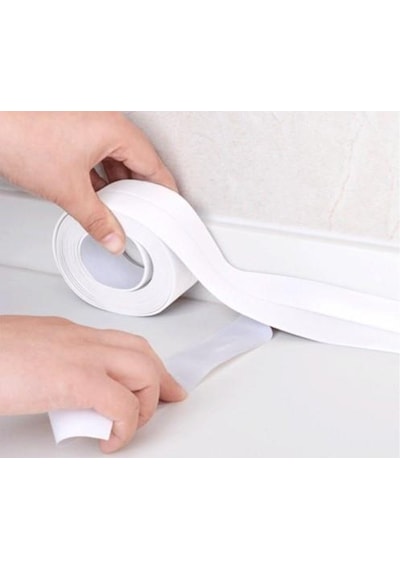 Su Sızdırmaz Bant Banyo Mutfak Küvet Lavabo Sızıntı Tamir Bandı Beyaz