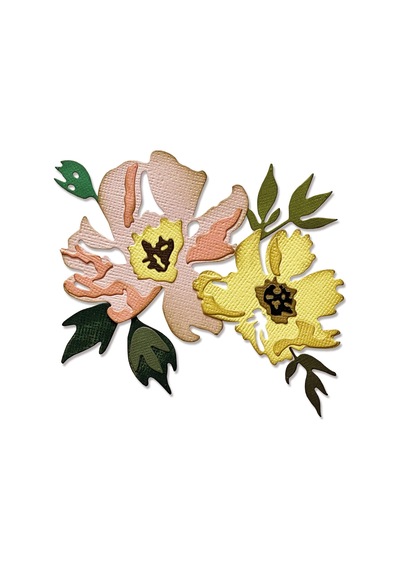 Thinlits Zımba Kalıbı Seti, 7 Parçalı Set, Brushstroke Flowers 1 Tim Holtz