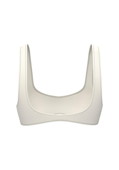 Calvin Klein Kadın Beyaz Logo Detaylı Bralet Bikini Üstü-13575 Beyaz