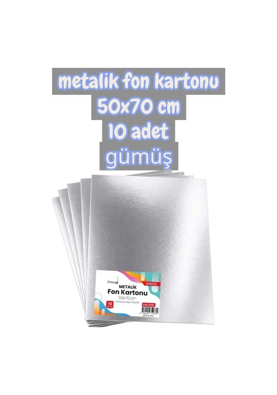 Gümüş Metalik Fon Kartonu 50x70 Cm 10 Adet 1