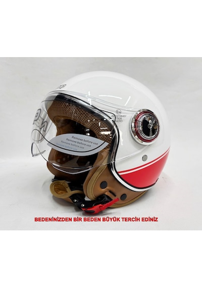 Nero Tk-06 Şefaf Vizörlü Yarım Açık Kask Parlak B1 Çok Renkli