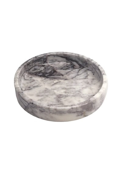 Lux & Marble Bollos, Beyaz Mermer Yuvarlak Sunumluk