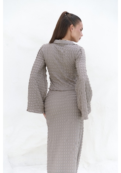 Mai Collection Mai Studios Co. Rania Vizon Gömlek Etek Takım Vizon