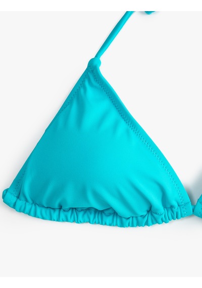 Koton Üçgen Bikini Üstü Boyundan Bağlamalı Kaplı Turkuaz 3sak10145bm Turkuaz