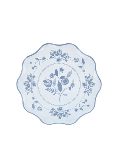 Meri Meri - Vintage Botanik Desenli Tabaklar - L - 8 Adet