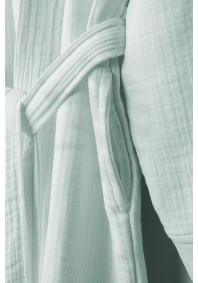 Unisex Kimono Müslin Bornoz-havlu Seti - Mint