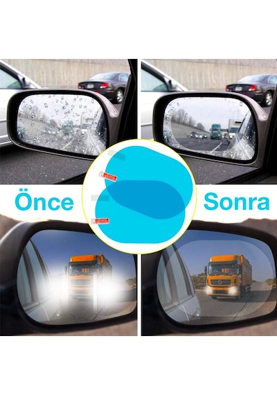 Baseus 95X95Mm Araç Oto Yan Dikiz Ayna Yağmur Su Kaydırıcı Film Şeffaf