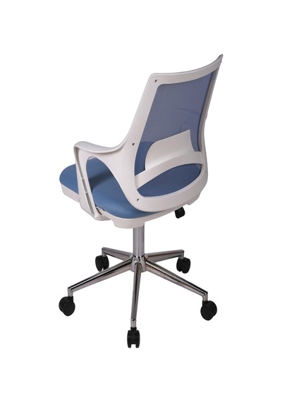 Ofisbazaar Buya Beyaz Fileli Çalışma Koltuğu Ergonomik Şef Ve Toplantı Koltuğu Açık Mavi Mavi