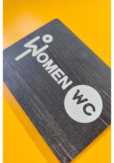 Women-men Wc Yönlendirme Levhası- İkili Set - Rebap Ahşap