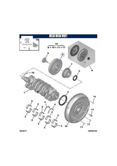 Krank Kasnaği Boş Tip 206-bipper-308-partner 1.6 Peugeot A6vq6b319aa Volvo, Fıat, Ford, Cıtroen, Suzukı, Peugeot