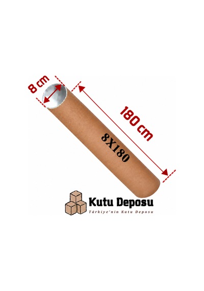 8x180 Cm Kapaklı Silindir Postüp Rulo Gönderi Kutusu 1 Adet