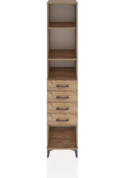 Hyperion Dolap 3 Raflı 4 Çekmeceli 44x44x221 Çam-çam Çam